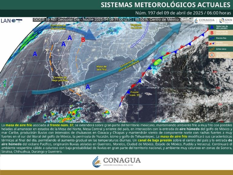 Clima en México para HOY miércoles 9 de abril. Foto: Conagua