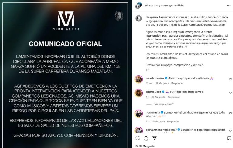 Memo Garza confirmó el accidente de su equipo