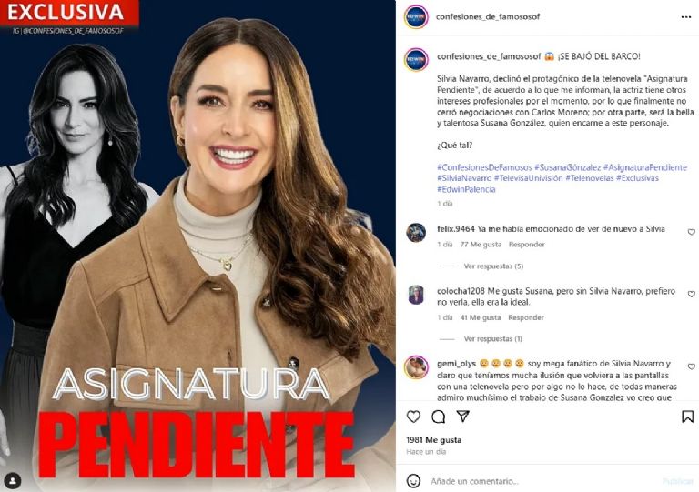 Silvia Navarro cancela su regreso a Televisa