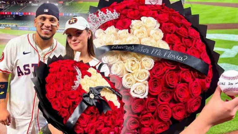 Beisbolista hermosillense Isaac Paredes pide a navojoense ser su novia en estadio de Texas