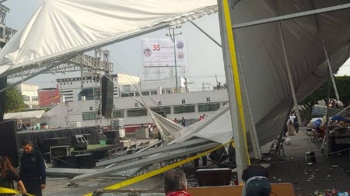 Derrumbe de estructura en Feria del Libro de Nezahualcóyotl deja 5 lesionados