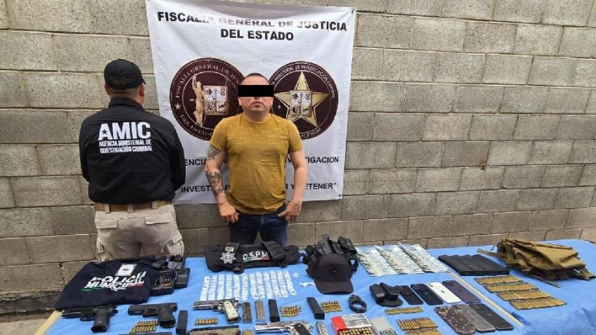 Fiscalía de Sonora: cae hombre con arsenal y droga durante cateo en Altar