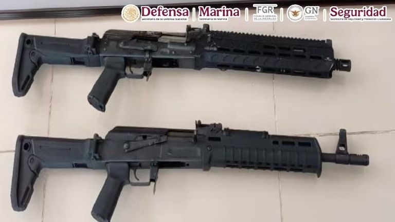 armas aseguradas durante el arresto