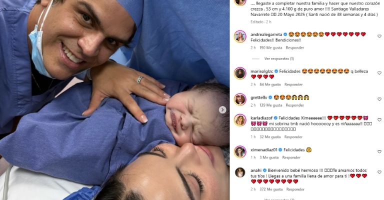 Ximena Navarrete anuncia el nacimiento de su tercer bebé