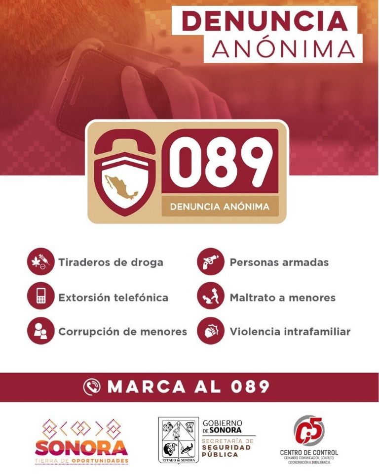 Recuerda que la denuncia es completamente anónima 