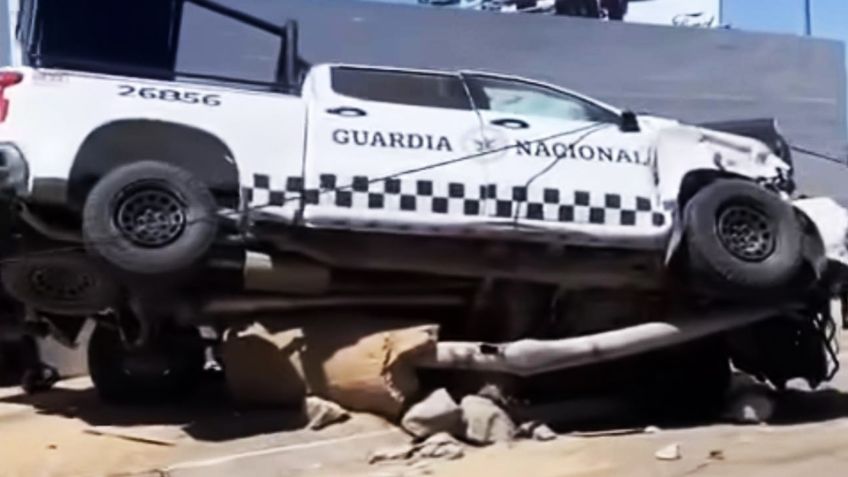 Patrulla de la Guardia Nacional choca en San Luis Río Colorado; hay tres agentes heridos