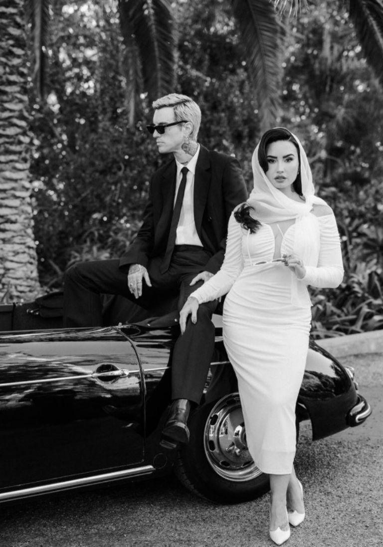 Demi a lado de su ahora esposo Jordan Lutes/ Créditos: Instagram