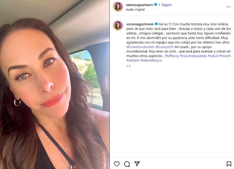 Vanessa Guzmán anunció su retiro del fisicoculturismo