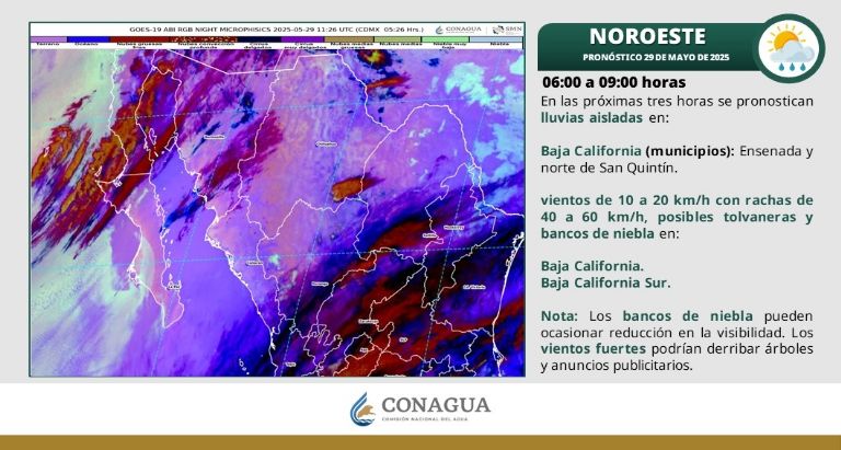 Clima en Sonora para HOY jueves 29 de mayo. Foto: Conagua