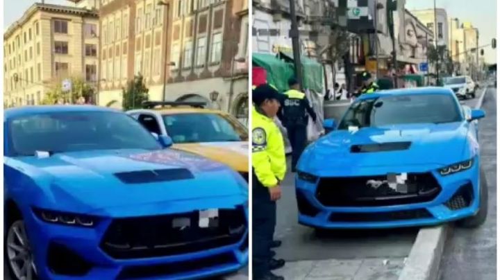 Por conducir ebria, detienen a conductora de Mustang en CDMX; chocó en carril de metrobus