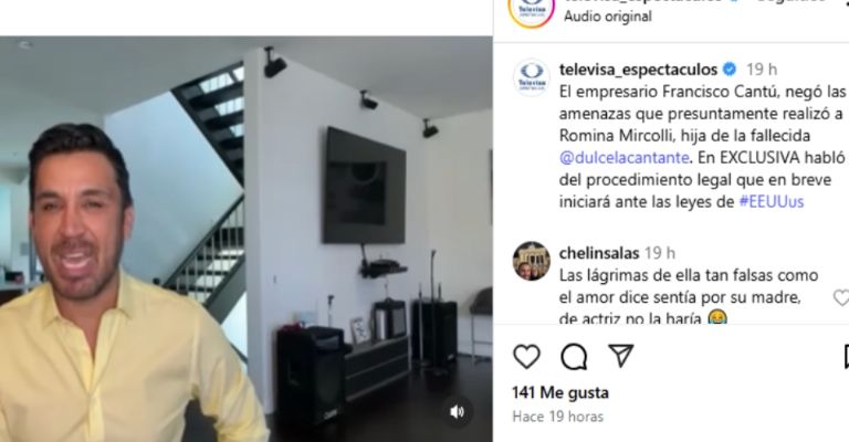 Francisco Cantú se abalanza en contra de Romina Mircoli, hija de Dulce, y la demanda