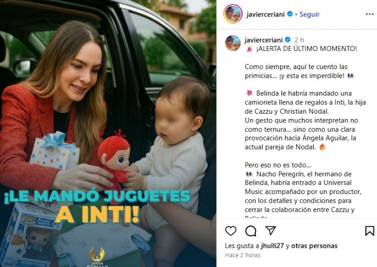 Ceriani confirma colaboración musical entre Cazzu y Belinda