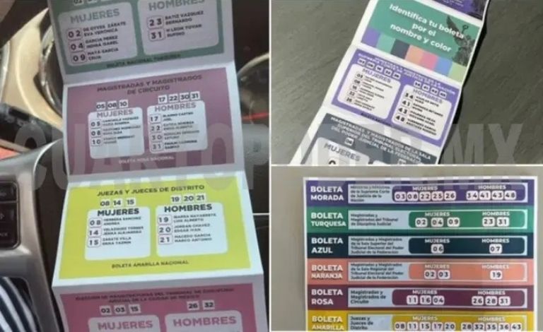Boletas para la eleccion judicial donde serán eligidos los aspirantes al máximo órgano de justicia