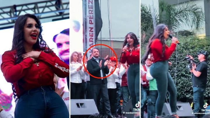 Karen Pérez, militante de Morena es criticada en redes tras mitin con hijo de AMLO
