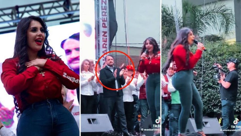 Karen Pérez, militante de Morena es criticada en redes tras mitin con hijo de AMLO