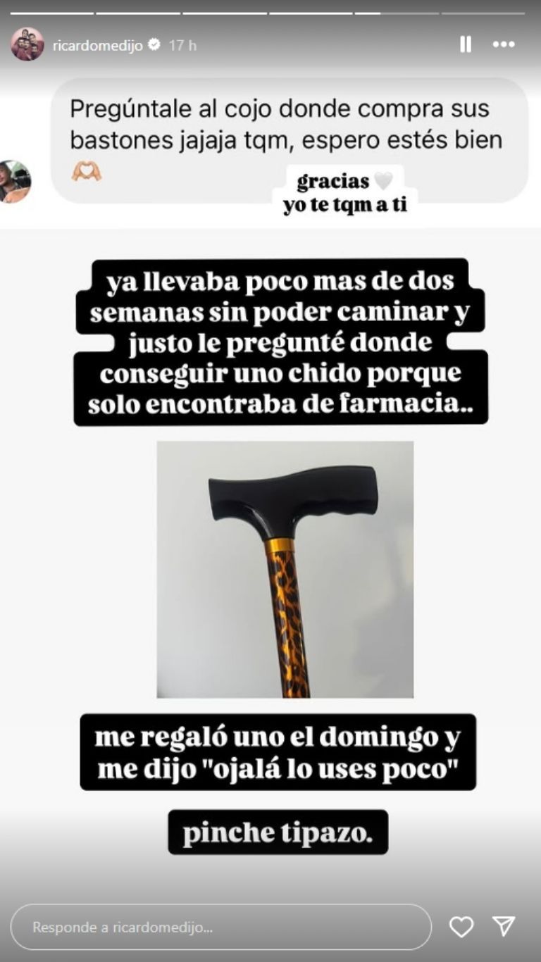 Bastón que le regaló el Cojo Feliz/ Créditos: Instagram