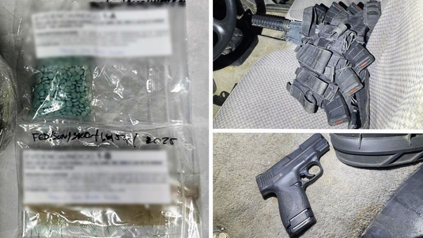 Golpe al crimen el norte de Sonora: Aseguran armas y más de 700 pastillas de fentanilo