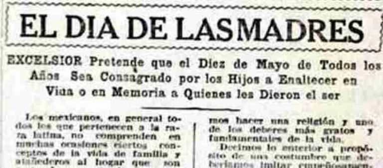 Comunicado en periódico Excélsior del Día de las Madres