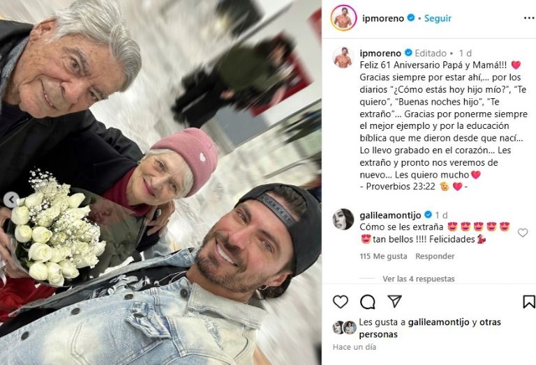 Isaac Moreno y sus padres