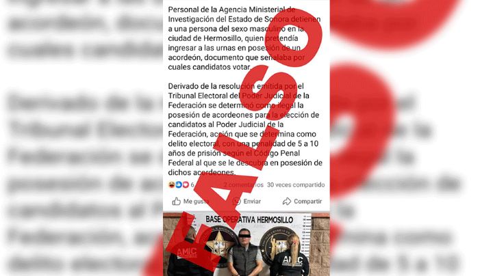 Desmiente AMIC la detención de sujeto por ingresar con 'acordeón' a votar en Hermosillo