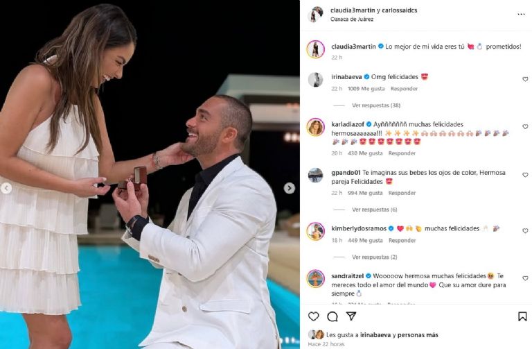 Claudia Martín anuncia su compromiso con Carlos Said