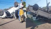 Foto ilustrativa de la nota titulada Aparatoso accidente en Ciudad Obregón: Choque y volcadura matutina deja dos víctimas