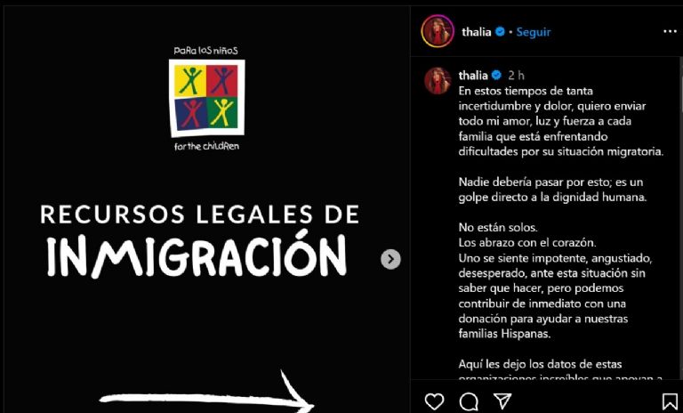 Thalía en Instagram 