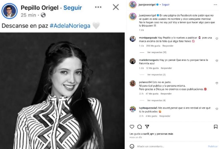 Pepillo Origel desmintió la muerte de Adela Noriega