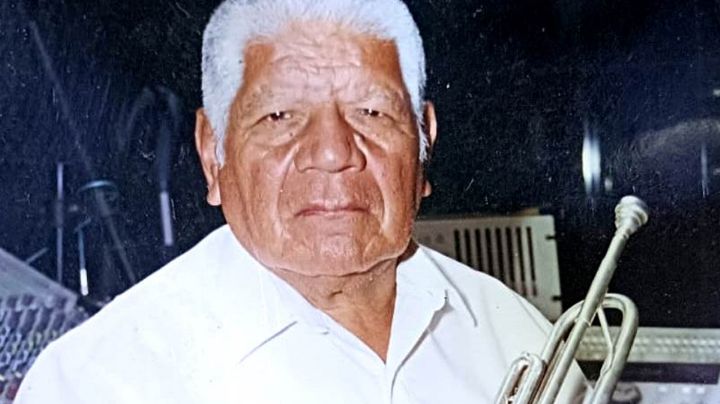 Don Jorge Zupo, de 95 años, un sonorense que destaca por su amor a la trompeta