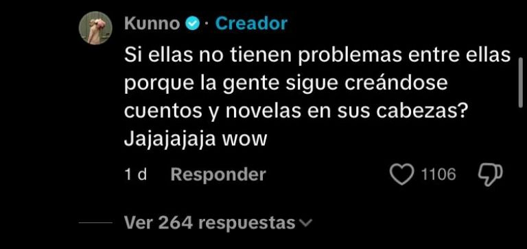 Respuesta del influencer a uno de los comentarios 