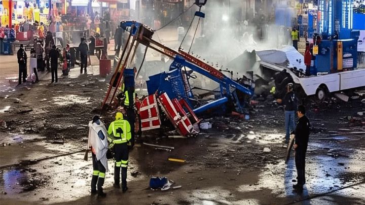 Ocho lesionados tras caída de juego mecánico “El Martillo” en feria de Nuevo León