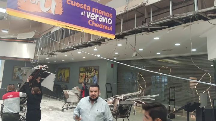 Colapso de plafón en supermercado deja dos lesionados en la Ciudad de México