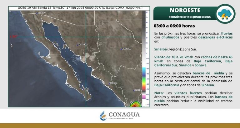 Infórmate sobre cómo será el clima en Sonora HOY martes 17 de junio. Foto: Conagua