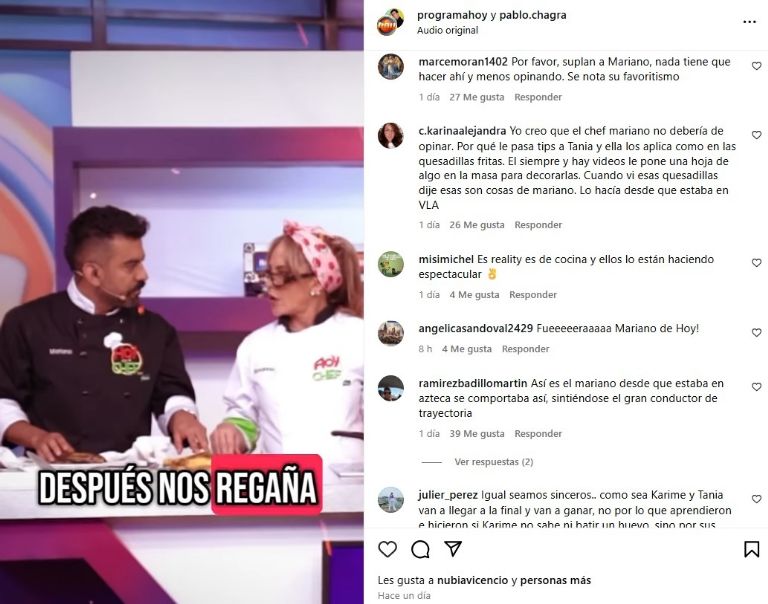 Fans piden la salida del chef Mariano Sandoval del programa Hoy