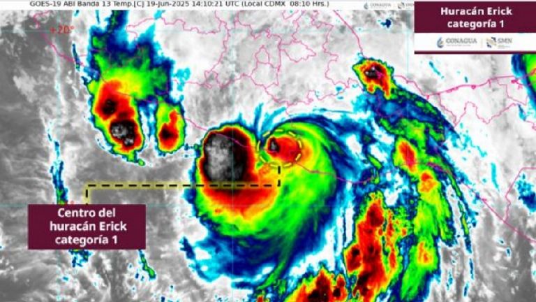 Claudia Sheinbaum reporta afectaciones por huracán 'Erick' en el Sur de México