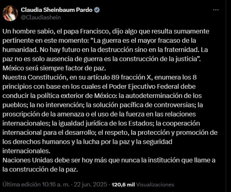 Mensaje de la presidenta 