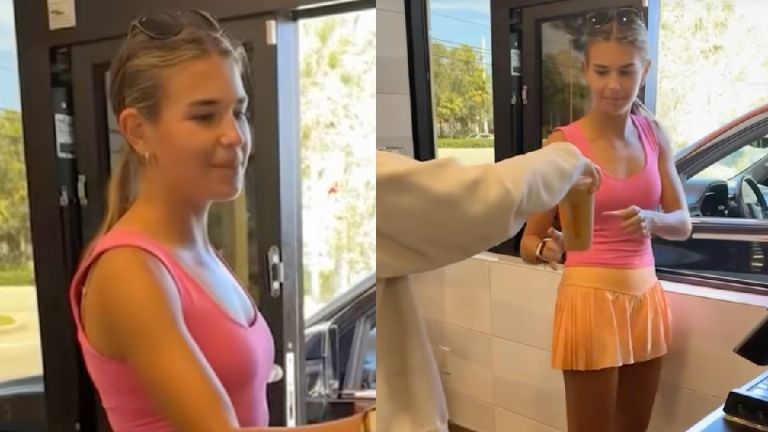 ?  Kai Trump desata polémica al mostrar jornada laboral en restaurante de comida rápida en EU  ?