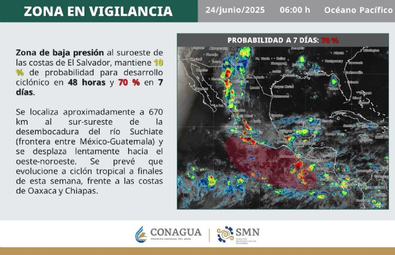 Clima en México para HOY martes 24 de junio. Foto: Conagua