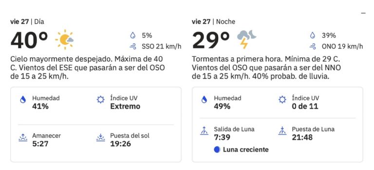 Clima en Hermosillo para HOY viernes 27 de junio. Foto: The Weather Channel