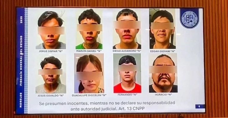 Los nueve detenidos eran de una banda dedicada al robo de autos con violencia en Morelos