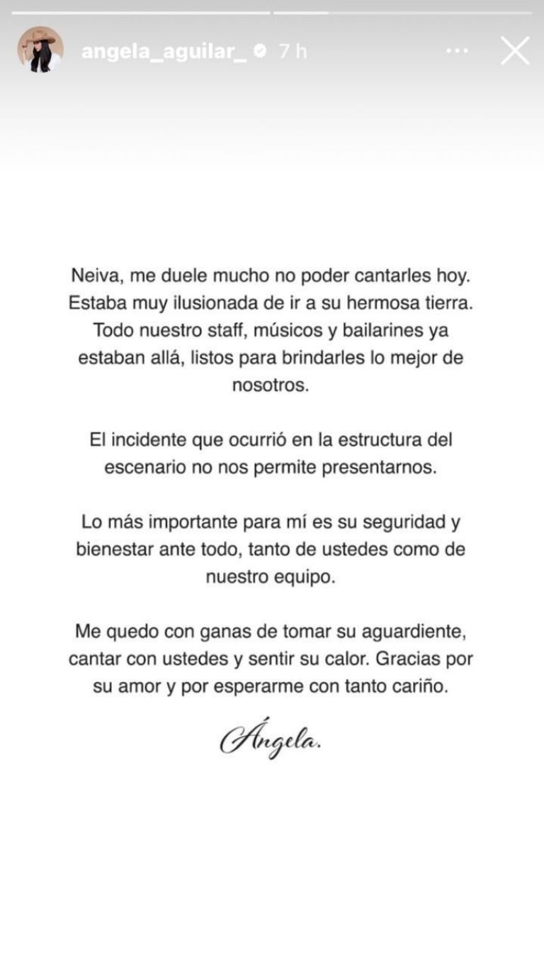 Comunicado de Ángela Aguilar 