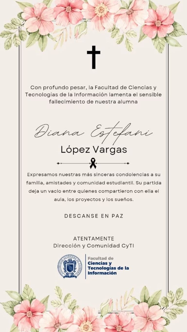 La facultad de Ciencias y tecnologías de la informacion de la UAGRO lamento la perdida