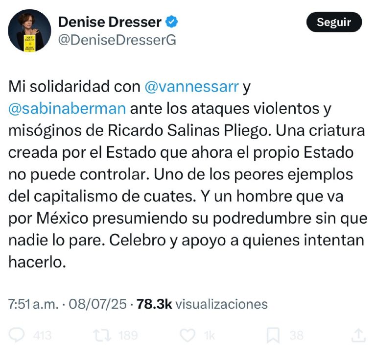 Publicación de la periodista 