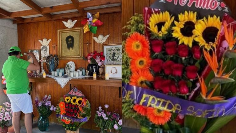 Frida Sofía tuvo un emotivo gesto en la tumba de su abuela