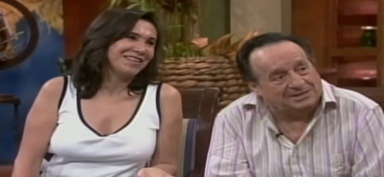 Florinda Meza y Roberto Gómez durante la entrevista 