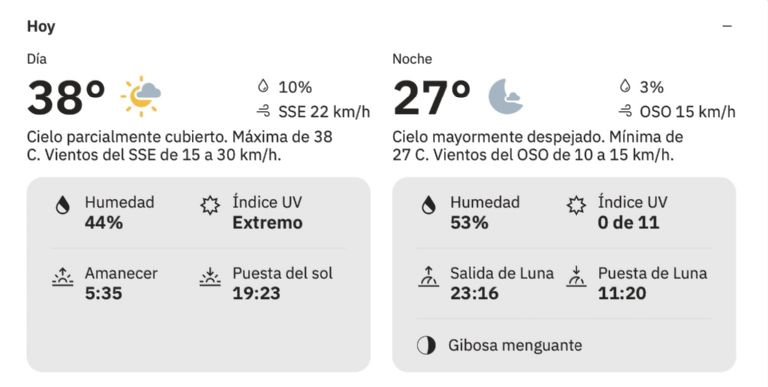 Clima en Hermosillo para HOY miércoles 16 de julio. Foto: The Weather Channel