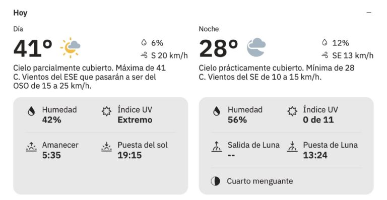 Clima en Ciudad Obregón para HOY viernes 18 de julio. Foto: The Weather Channel