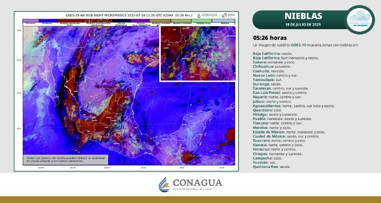 Así será el clima en México este viernes. Foto: Conagua