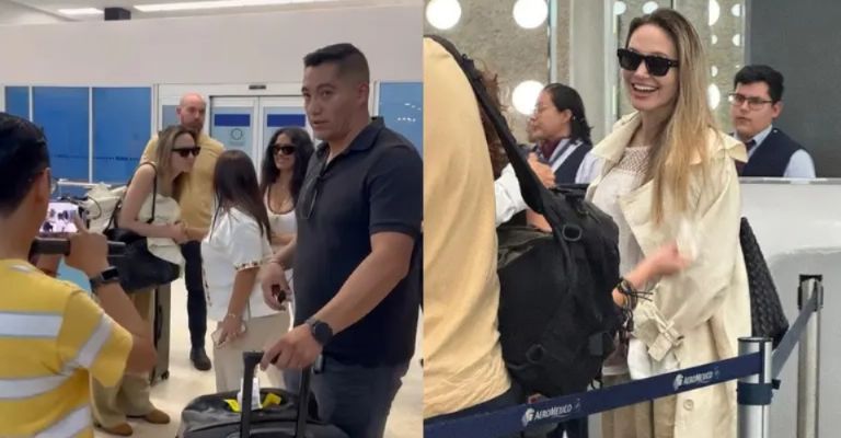 La actriz mexicana regresó a su estado natal acompañada de Angelina Jolie