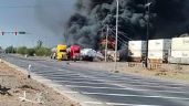 Foto ilustrativa de la nota titulada Choque entre tren y pipa de combustible desata tremendo incendio en Ciudad Obregón